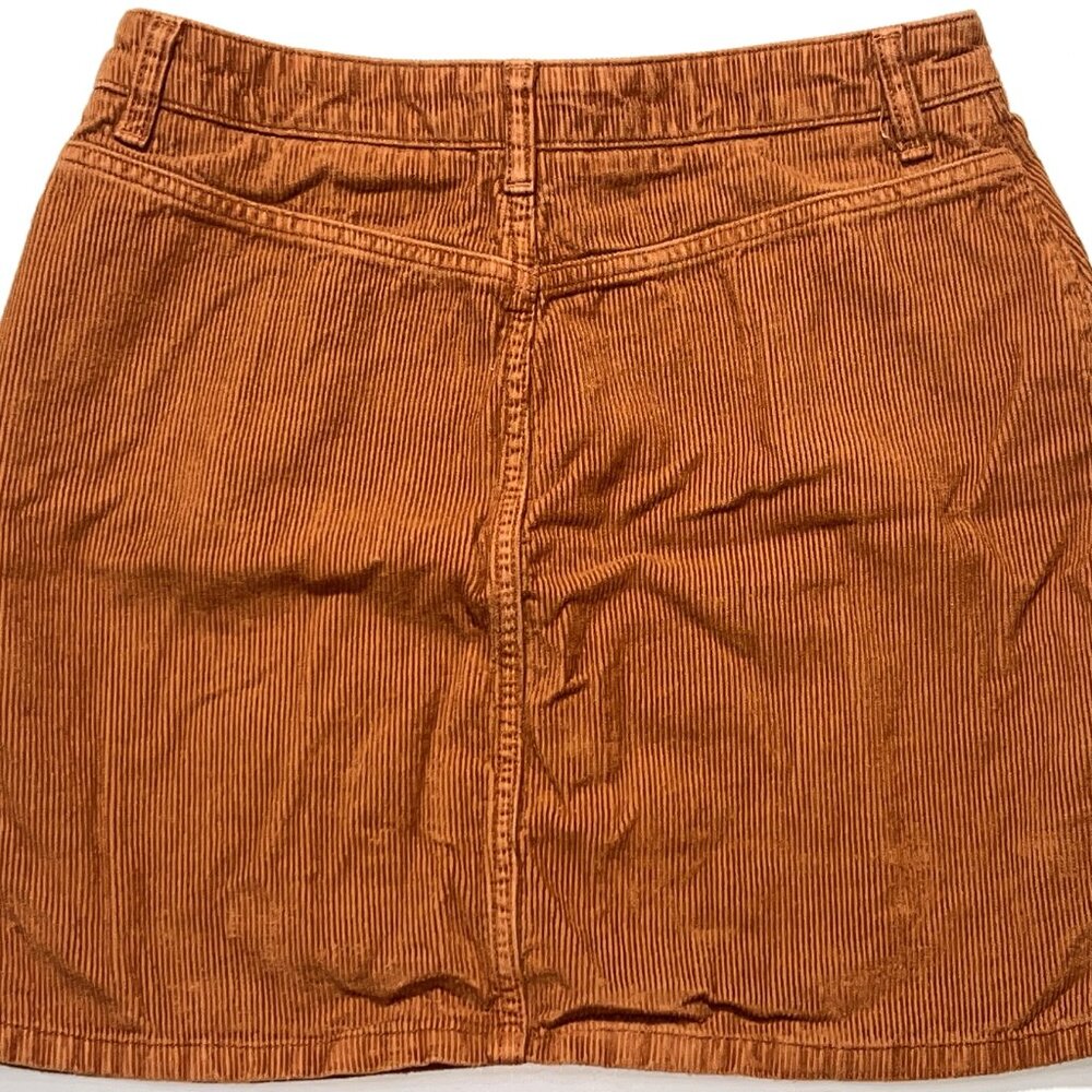 Topshop Moto Burnt Orange Front Zip Corduroy Mini Short Skirt US 8 UK 12 EUR 40 - Picture 5 of 5